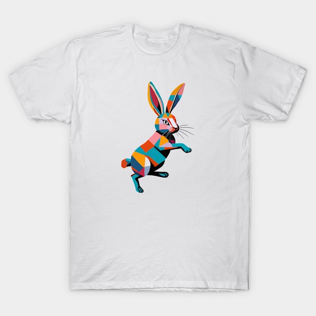 Chic Color Block Rabbit T-Shirt by Suneldesigns